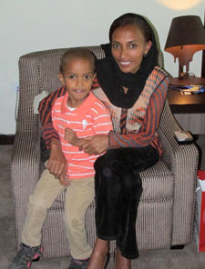 Berhane Tesfaye and her son, Fiteh, try to visit Woubshet Taye every week.