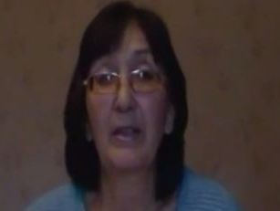 A screenshot of Kazakh lawyer Zinaida Mukhortova, from an interview conducted in 2011.