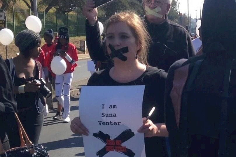 Suna Venter, part of the SABC 8, campaigned against censorship in South Africa