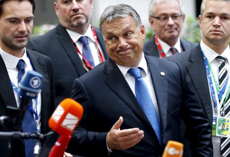 Viktor Orban, Primer Ministro de Hungría, llegando a la cumbre extraordinaria de líderes de la Unión Europea sobre la crisis migratoria, Bruselas, 23 de septiembre de 2015