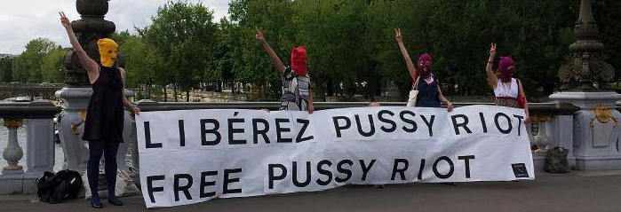 Supporters of Pussy Riot protest 17 August, 2012 verdict.