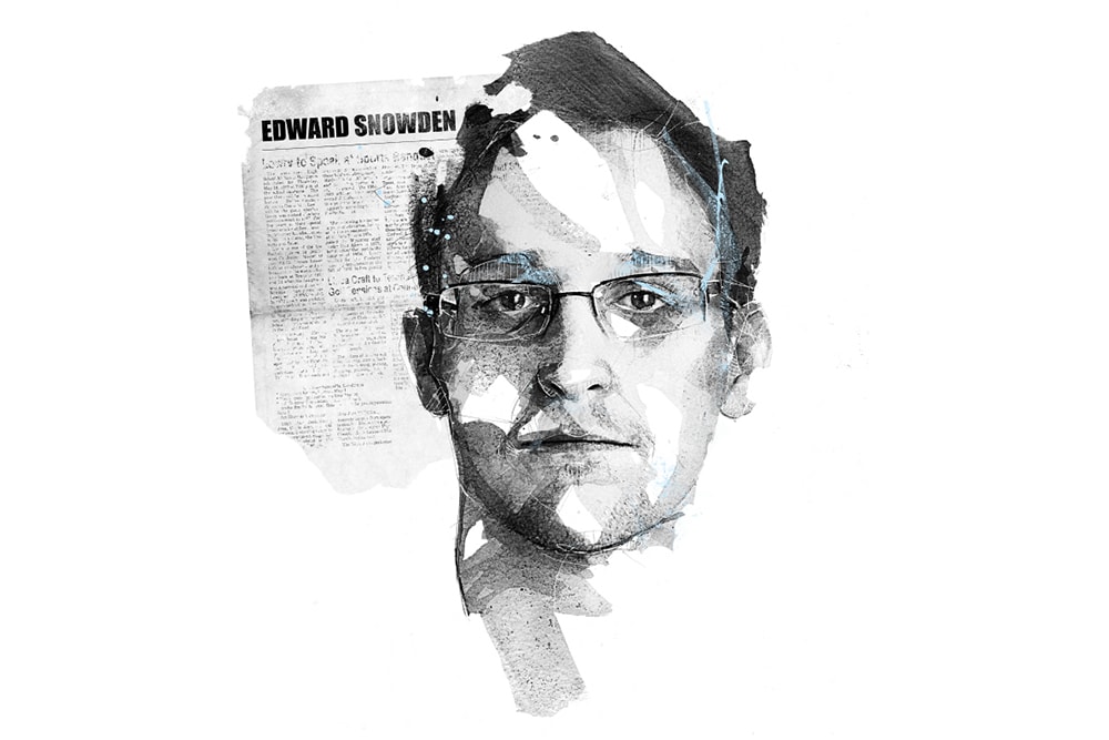 Illustration of Edward Snowden