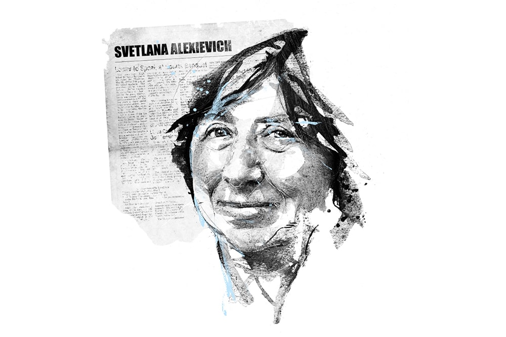 Illustration of Svetlana Alexievich