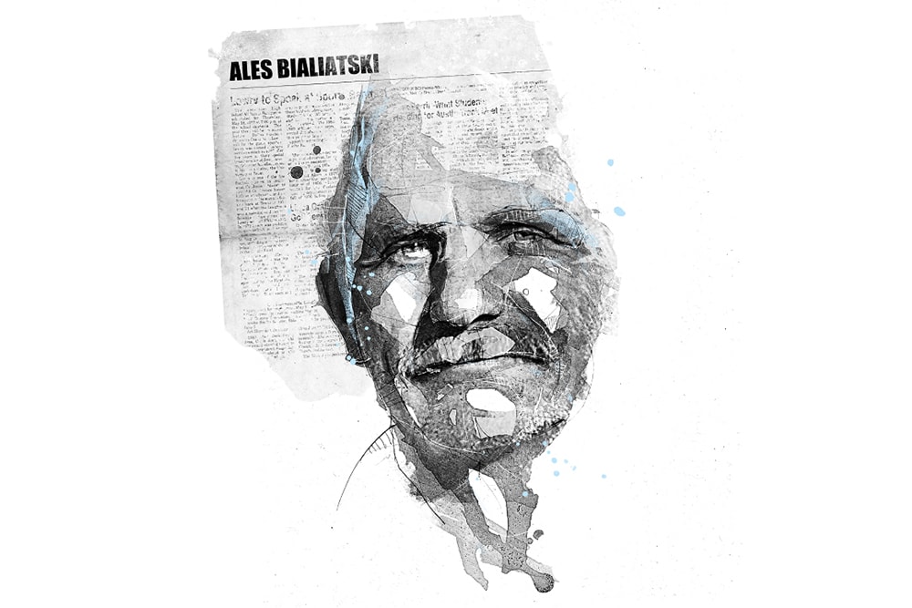 Illustration of Ales Bialiatski