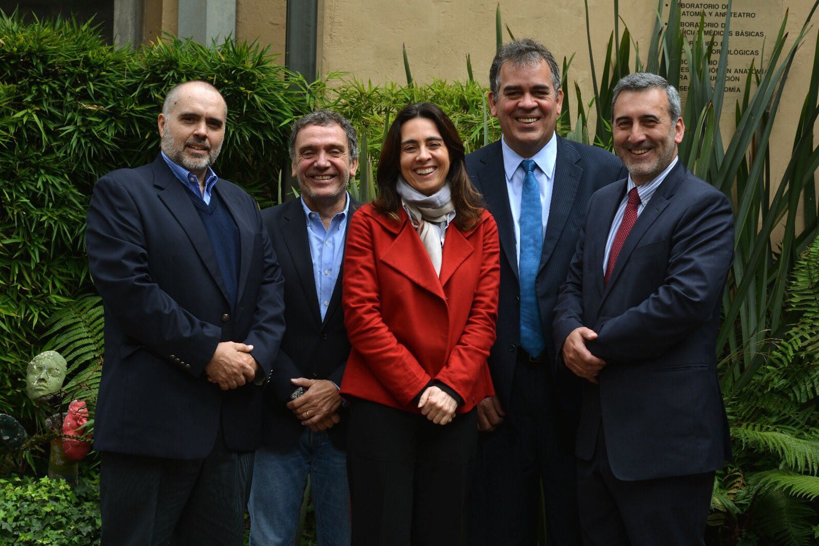 The five individuals who have acted as Special Rapporteur for Freedom of Expression of the IACHR, gather in Bogota, Colombia, 3 November 2017; from left to right, Eduardo Bertoni, Santiago Cantón, Catalina Botero, Ignacio Alvarez and Edison Lanza