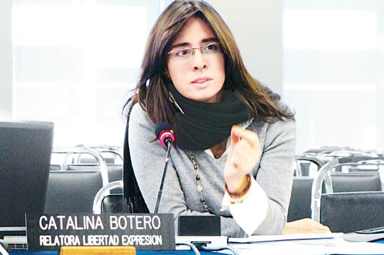 Catalina Botero, the IACHR Special Rapporteur for Freedom of Expression