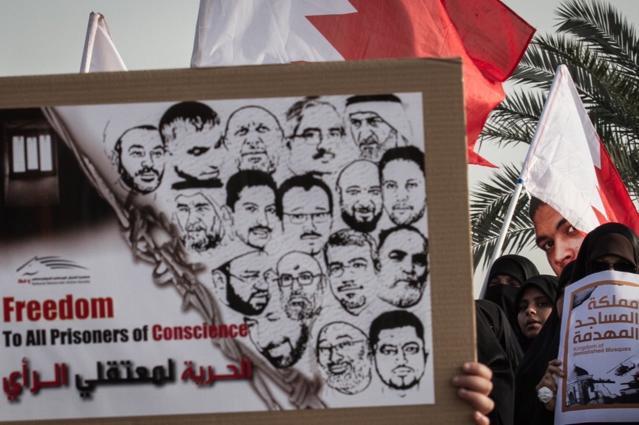 An opposition rally in Aali, Bahrain, 18 April 2014, Ahmed AlFardan/NurPhoto/Corbis via Getty Images