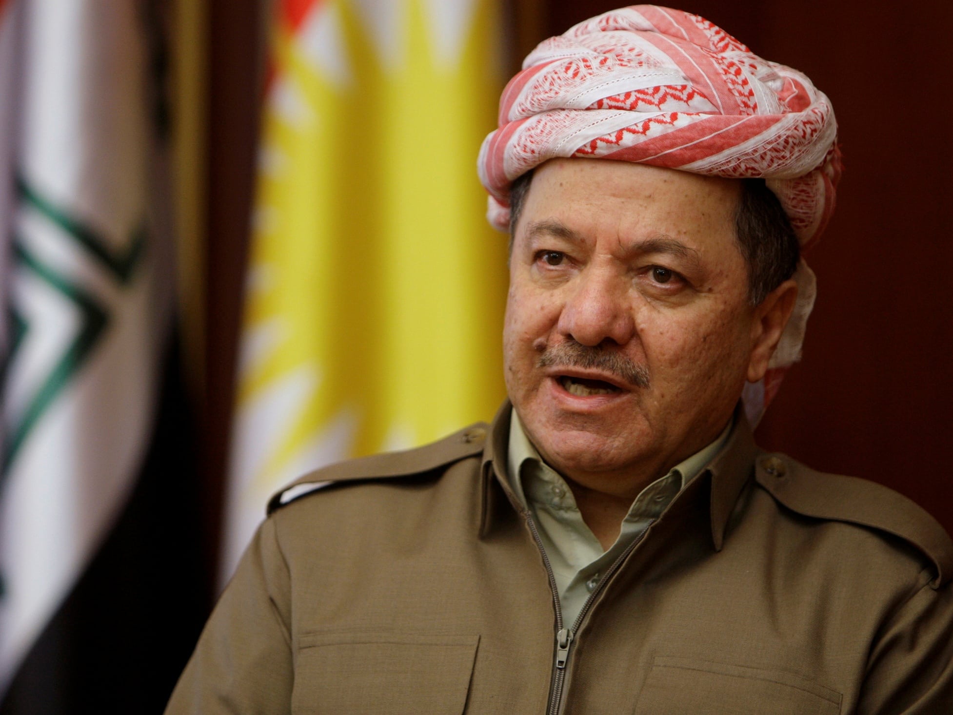 Kurdish Regional Government President Masoud Barzani, speaks during an interview with Reuters in Arbil, the capital of Iraq's semi-autonomous Kurdish region, REUTERS/Azad Lashkari