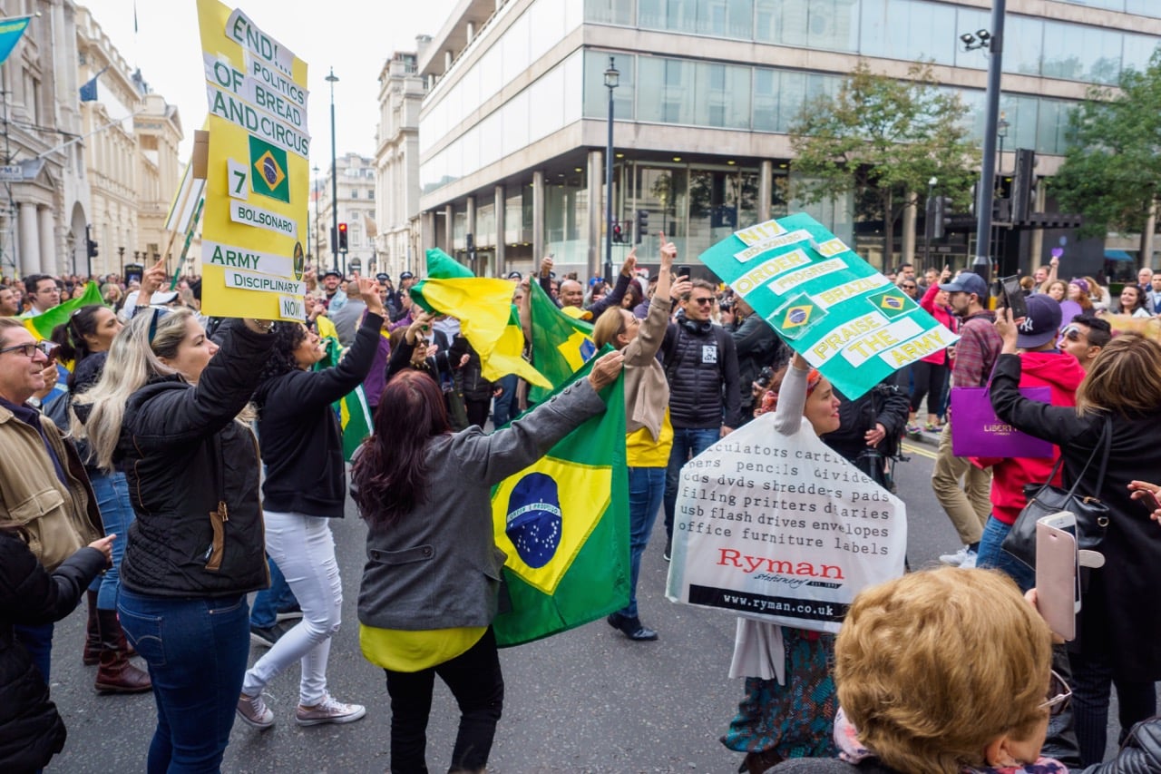 An election-related protest in Brazil, 7 October 2018, R4vi/Flickr