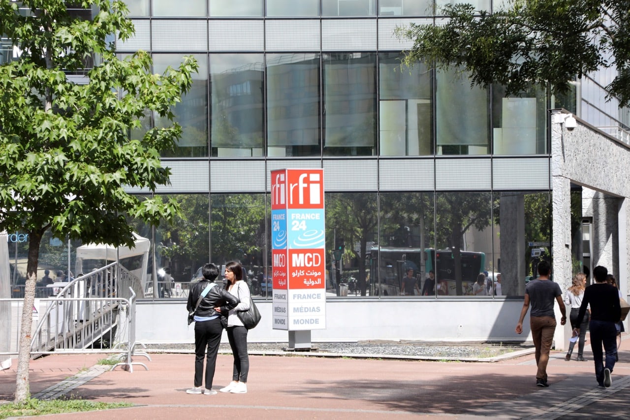 The headquarters of France Médias Monde (FMM), a group in charge of French international broadcasting services including Radio France International (RFI), in Issy Les Moulineaux, outside Paris, 4 September 2017, LUDOVIC MARIN/AFP/Getty Images