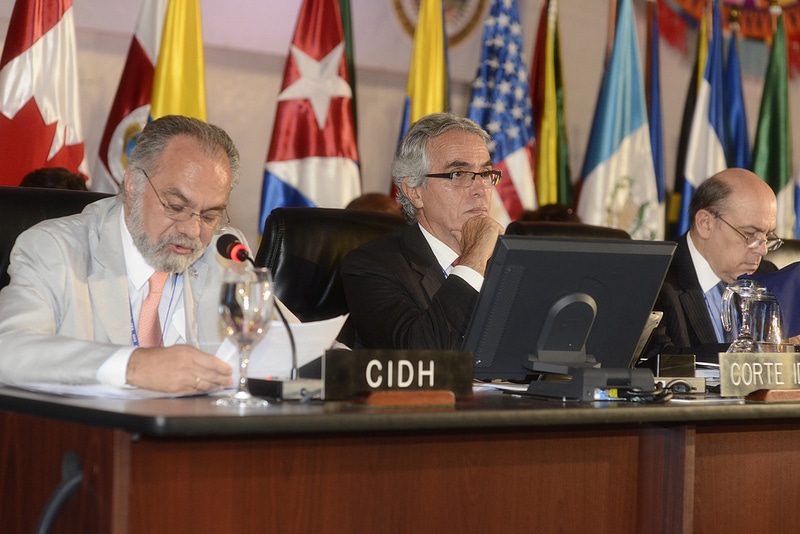 The Chair of the Inter-American Commission on Human Rights and the President of the Inter-American Court of Human Rights, Juan Manuel Herrera/OAS