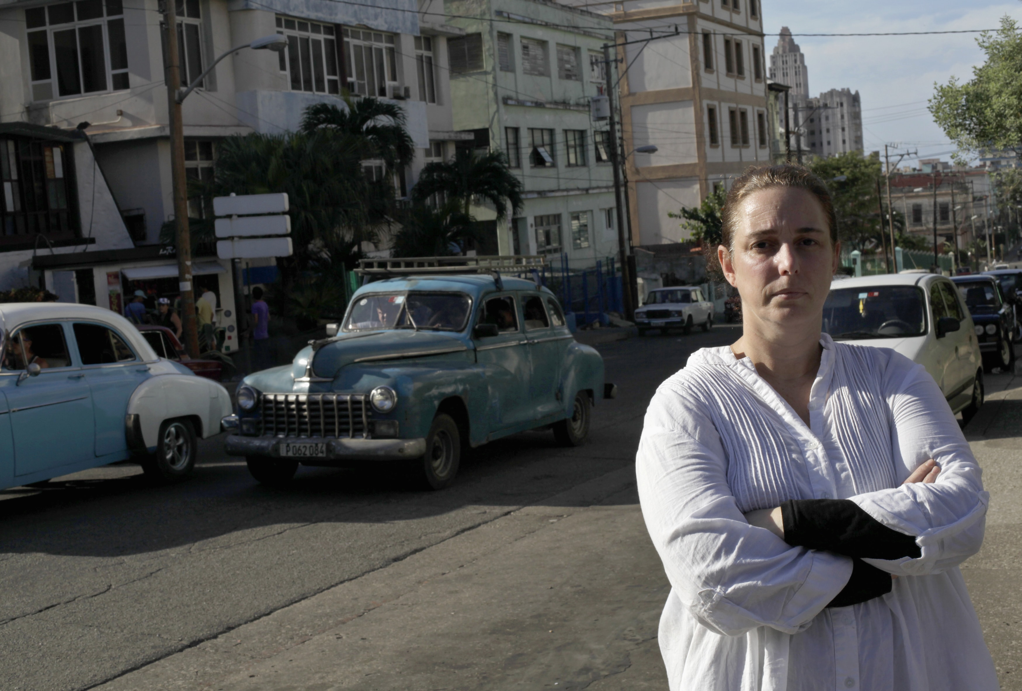 Cuban artist Tania Bruguera in Havana on 31 December 2014. She was held overnight after organising an unauthorized open microphone demonstration, REUTERS/Enrique De La Osa