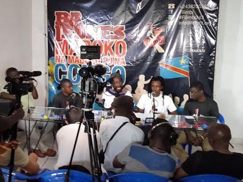 Pro-democracy youth activists from the Democratic Republic of Congo, Senegal, and Burkina Faso hold a press conference in Kinshasa just before the mass arrests of many of the activists and others on March 15, 2015, © Private