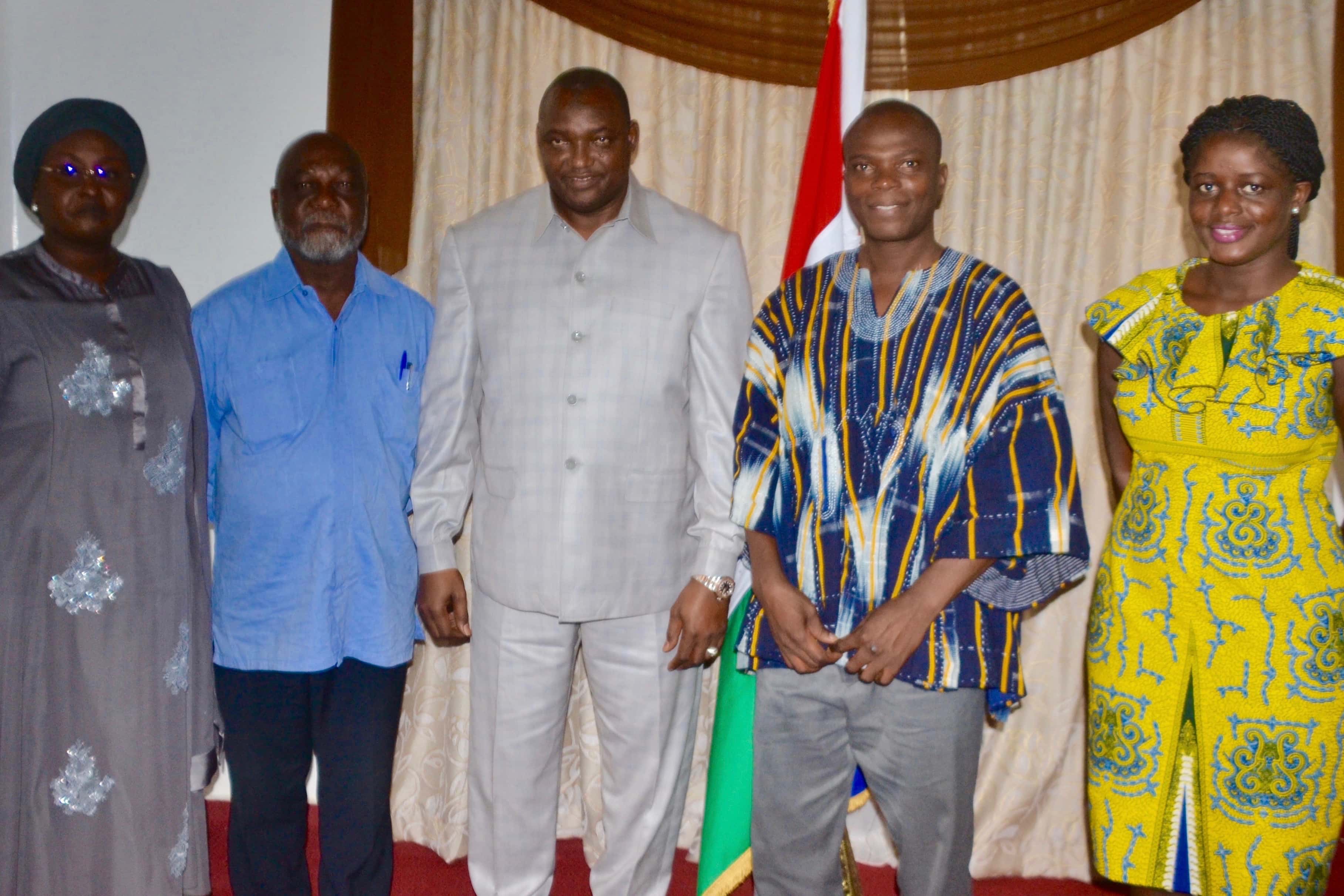 The MFWA delegation in a group photograph with President Adama Barrow, MFWA