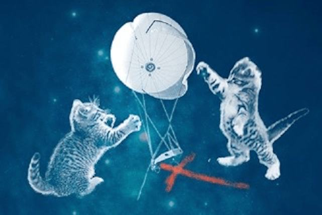 This image of the kittens playing with a surveillance balloons helped promote the idea that everyone has the right to privacy, Derechos Digitales