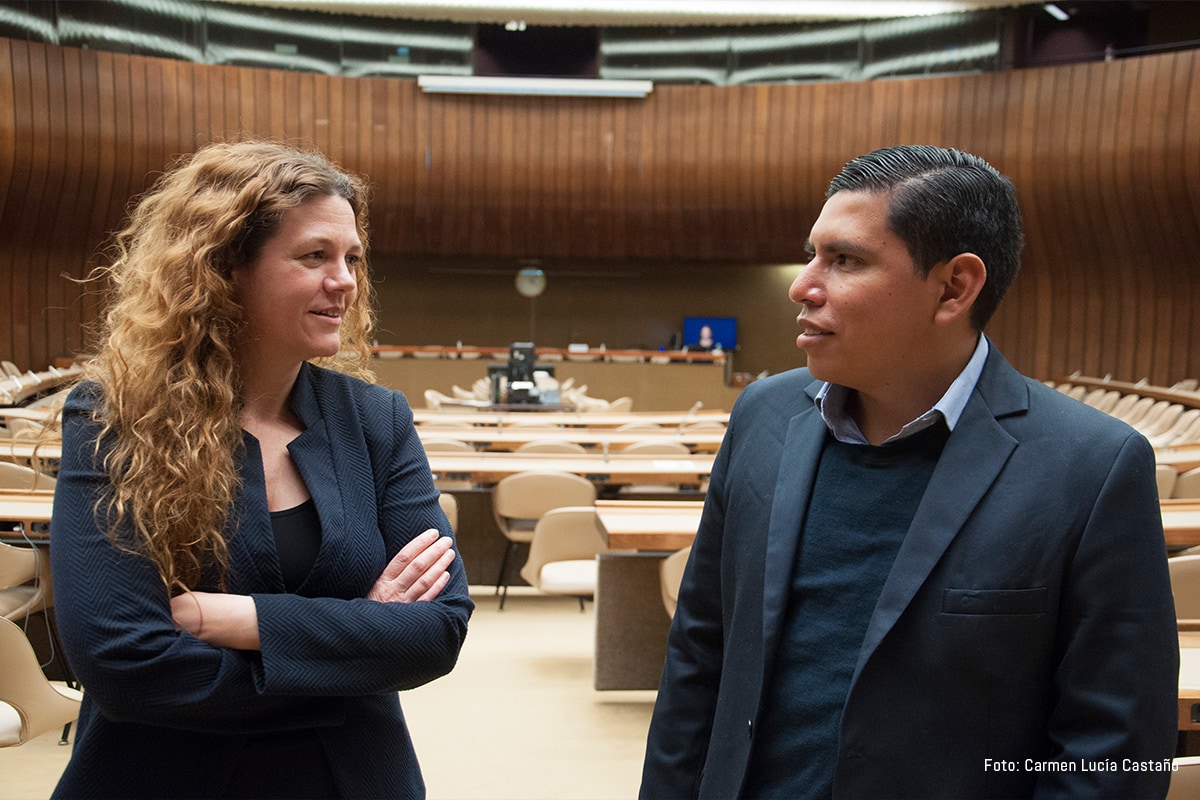 Silvia Chocarro and Héctor Coloj in Geneva, March 2018, Carmen Lucía Castaño