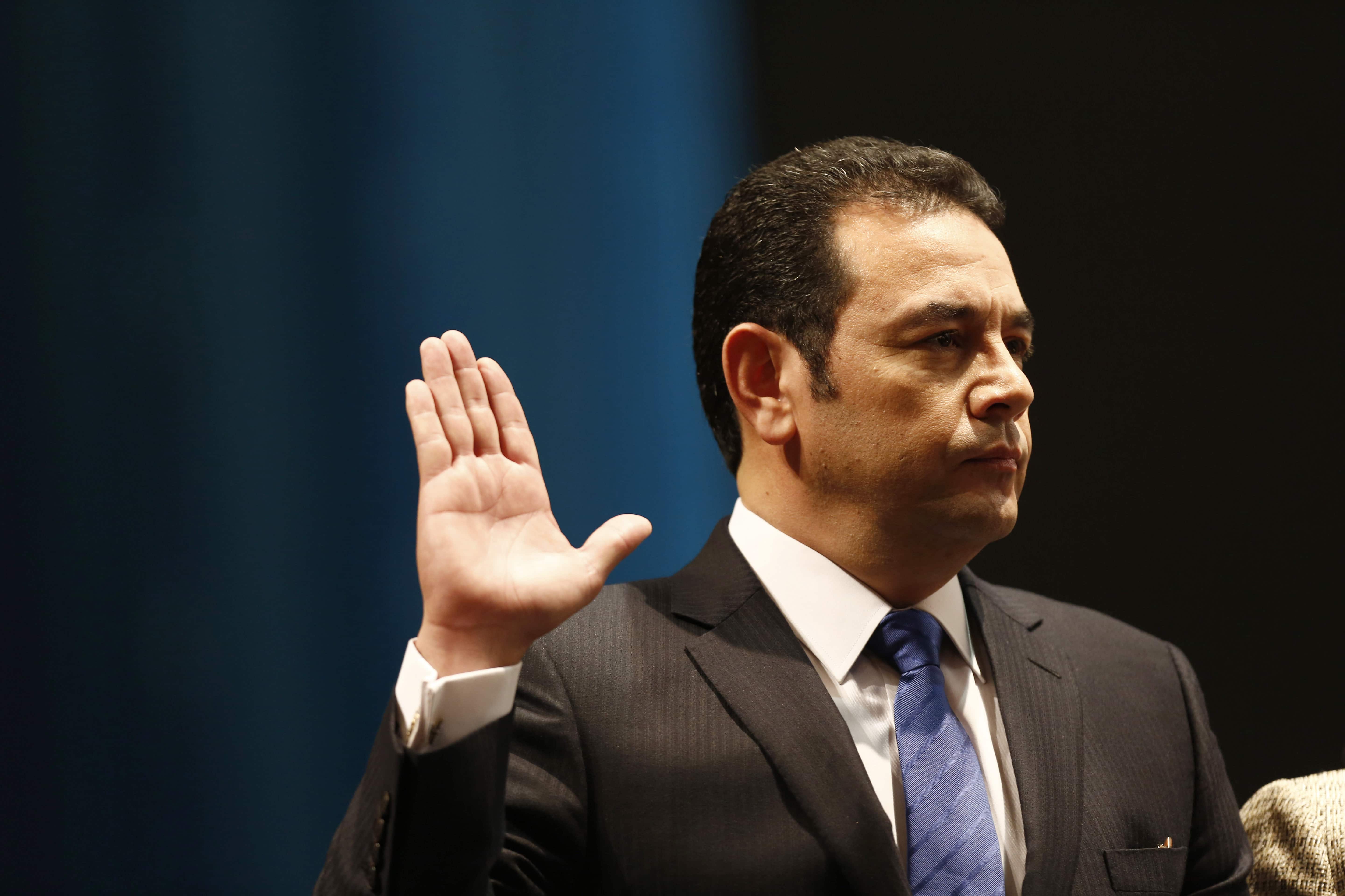 Guatemalan President Jimmy Morales at his swearing-in ceremony. Guatemala City, January 14, 2016, AP Photo/Moises Castillo