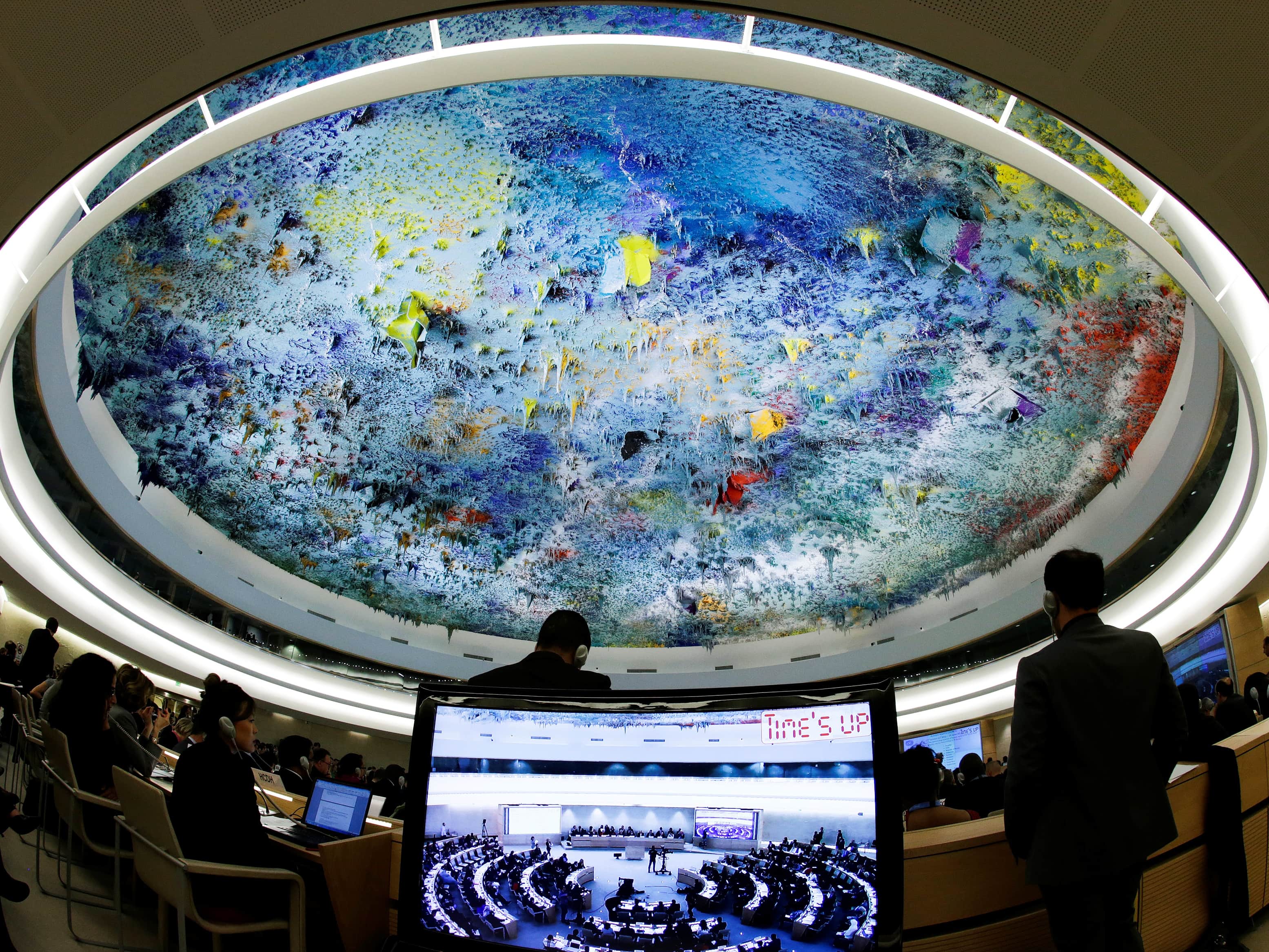 Overview of the room during a recent debate at the Human Rights Council in Geneva, May 2013, REUTERS/Denis Balibouse