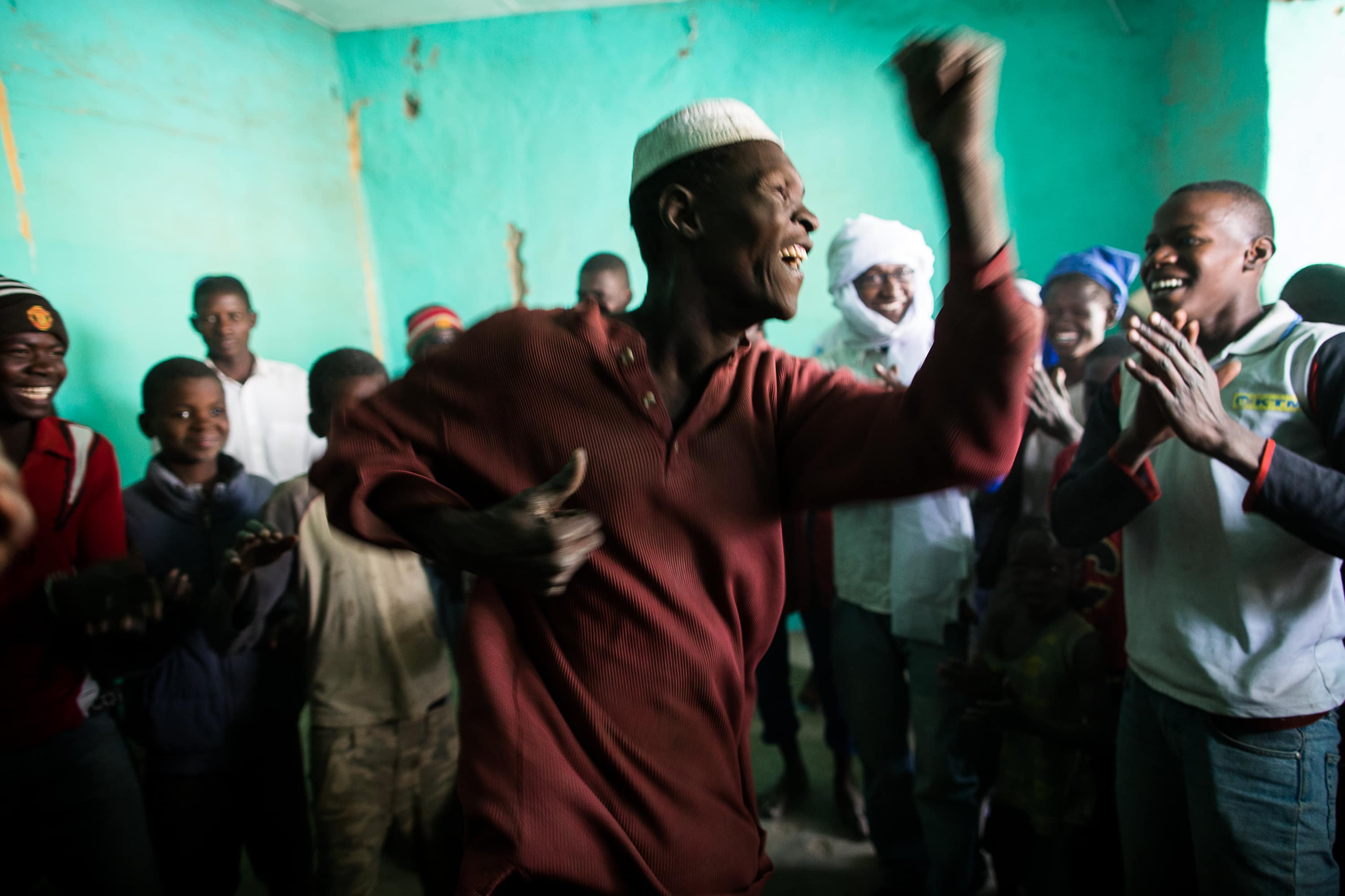 Youths dance in an improvised disco in the centre of Timbuktu, Mali, on 1 February 2013, after months of music being banned, Trevor Snapp/CORBIS/APImages