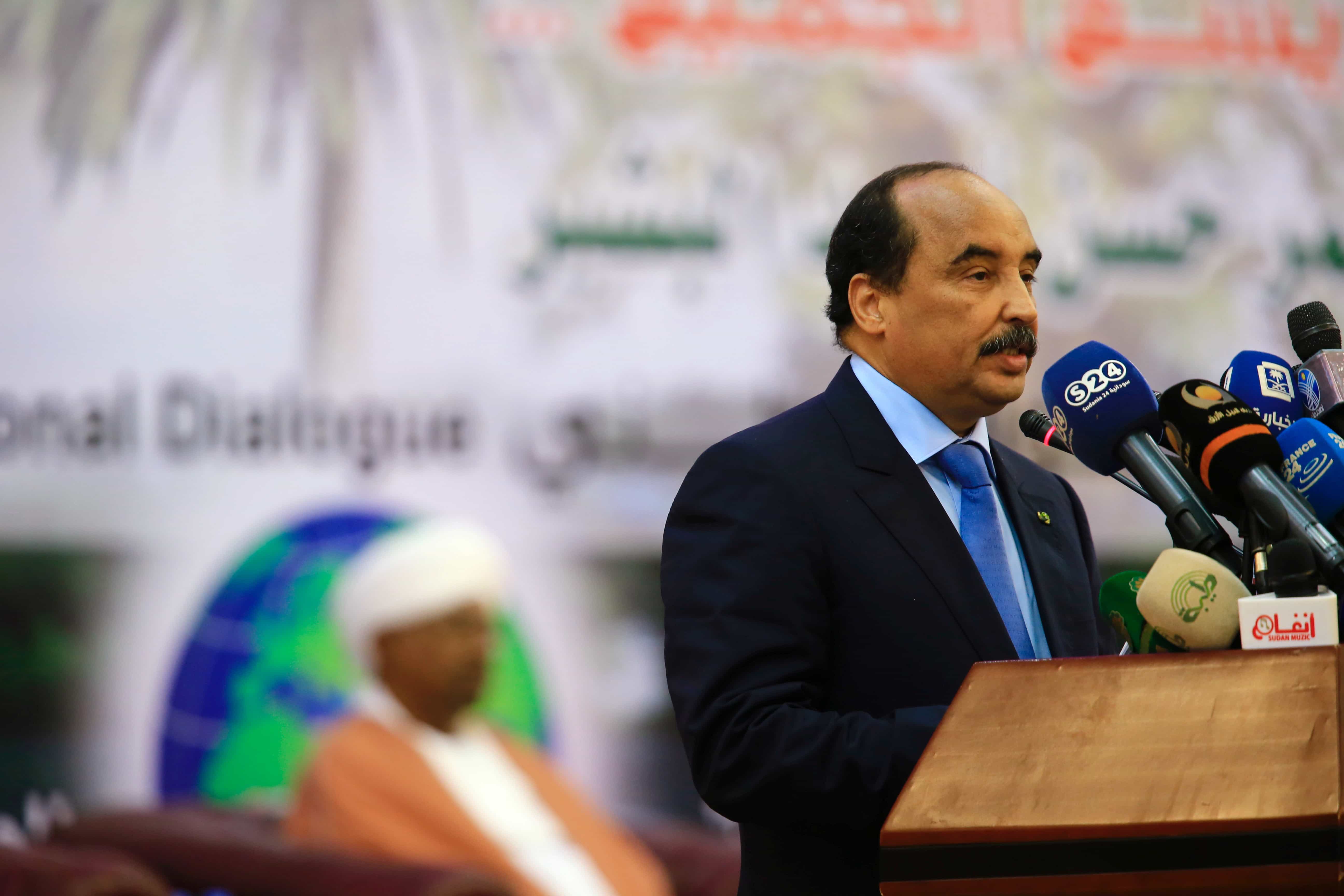 Mauritania's President Mohamed Ould Abdel Aziz speaks during the closing session ofÊSudan's National Dialogue at the Friendship Hall in Khartoum, Sudan, 10 October 2016,  REUTERS/Mohamed Nureldin Abdallah