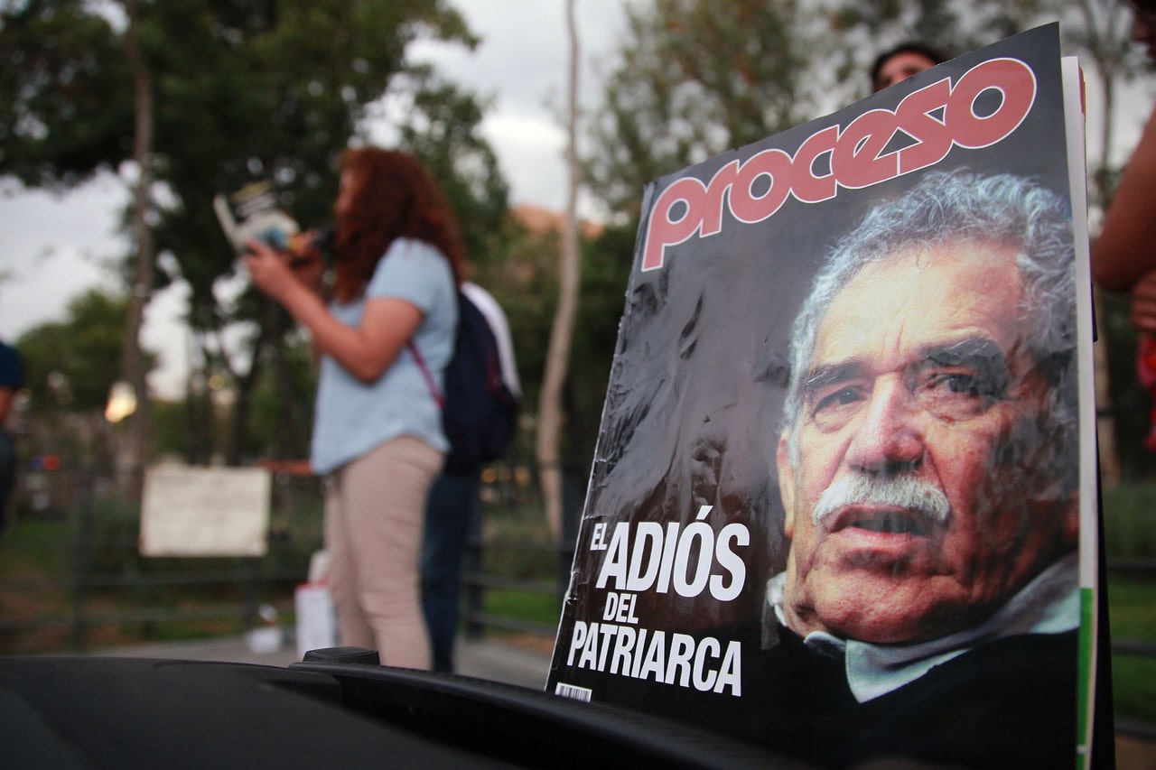 A copy of "Proceso" magazine paying tribute to the late Colombian Nobel Prize laureate Gabriel García Márquez, in Mexico City, Mexico, 21 April 2014, Manuel Velasquez/Anadolu Agency/Getty Images