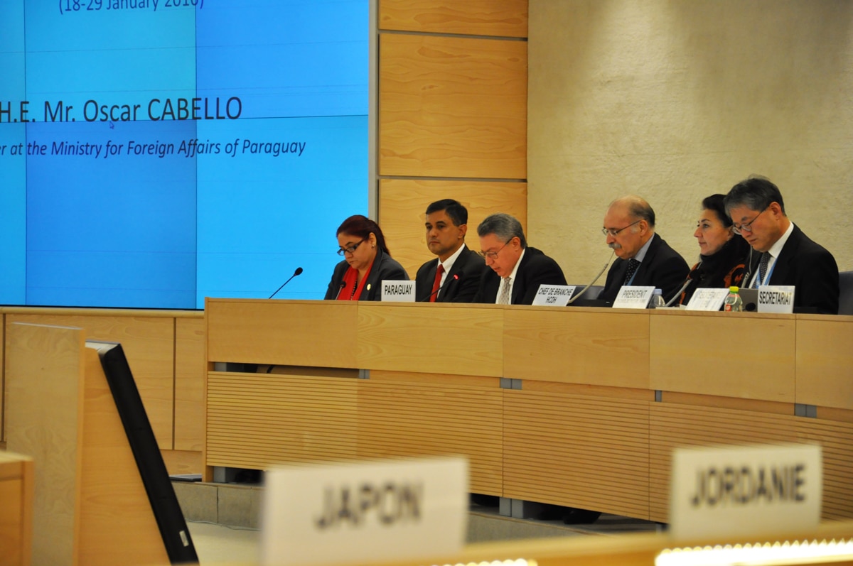 Officials at the Paraguay UPR, © Panorama | Photo: Diego de León Sagot