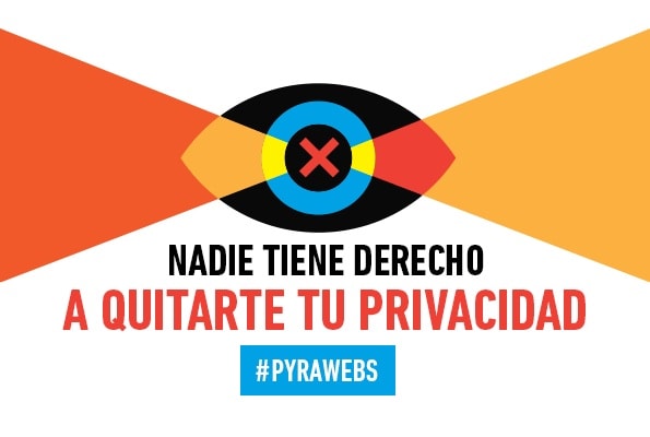 In Spanish this reads "No one has the right to take away your privacy" , Electronic Frontier Foundation