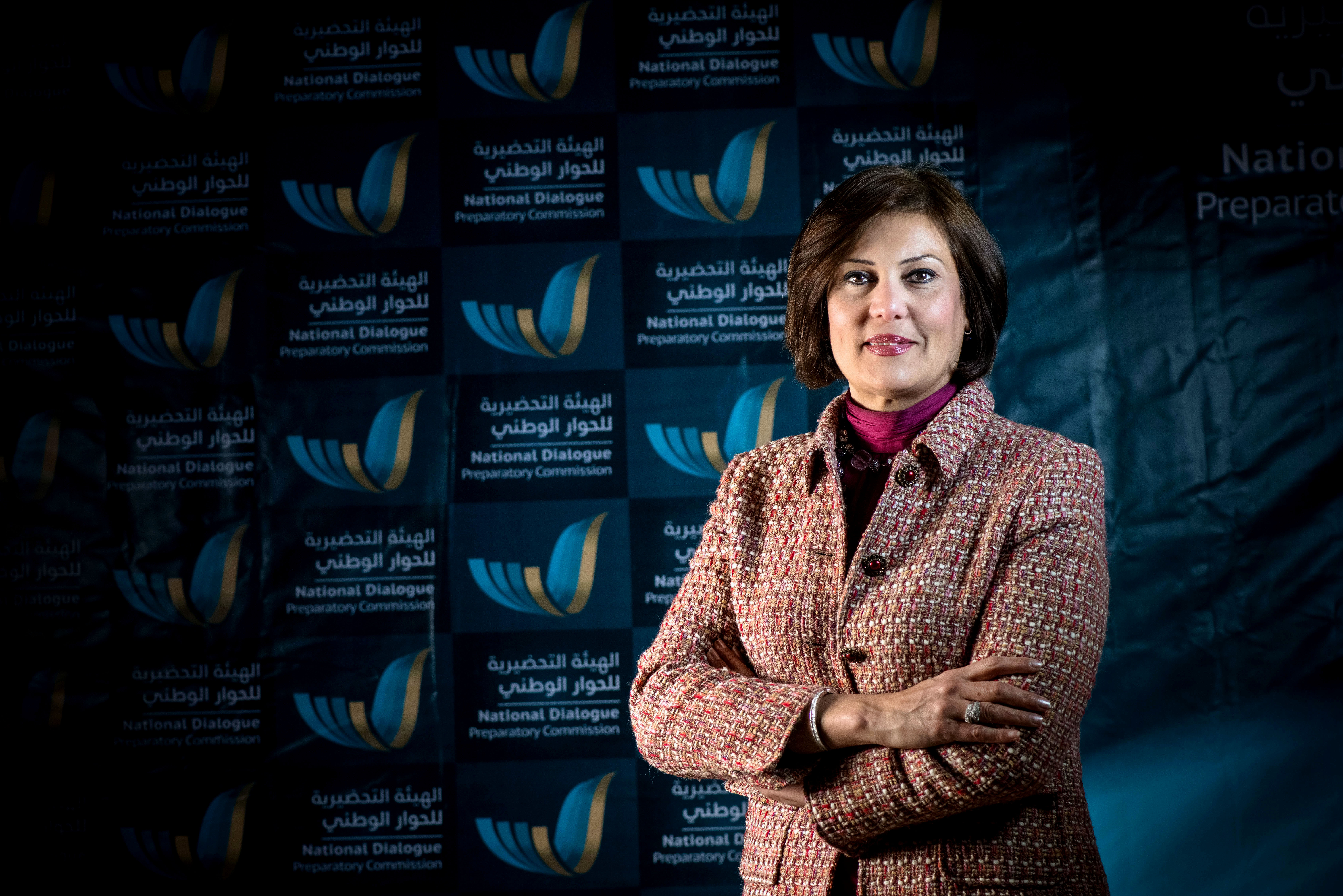 In this March 2014 image, Salwa Bugaighis, lawyer and rights activist, poses for a photograph during a meeting in Tripoli, Libya, AP Photo/National Dialogue Preparatory Commission