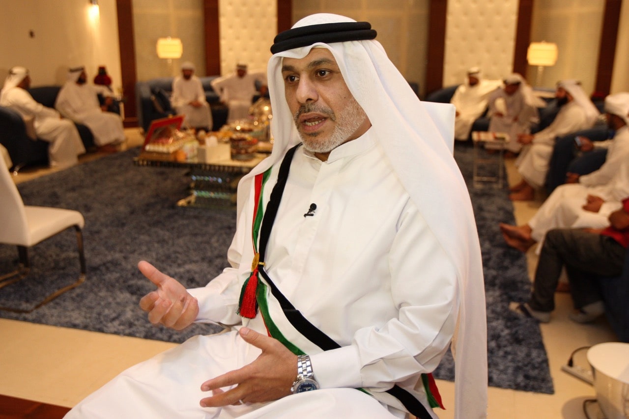 Nasser Bin Ghaith speaks to Reuters at his home in Dubai, UAE, on 30 November 2011, REUTERS/Nikhil Monteiro