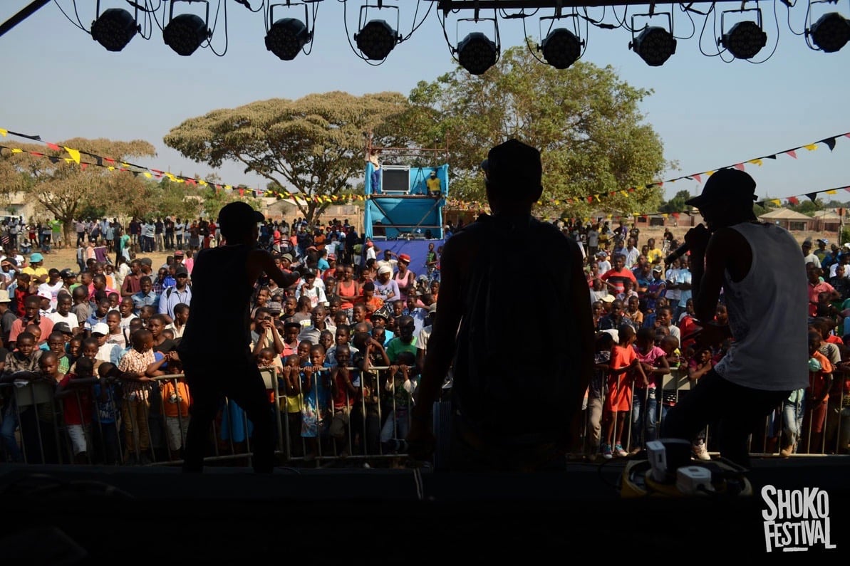 Hip hop artists perform at the Magamba Network's annual Shoko Festival in Harare, Zimbabwe, Magamba Network/Shoko Festival