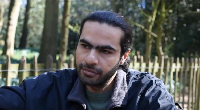 Bahraini blogger Ali Abdelemam after he escaped to the United Kingdom, YouTube (screenshot)
