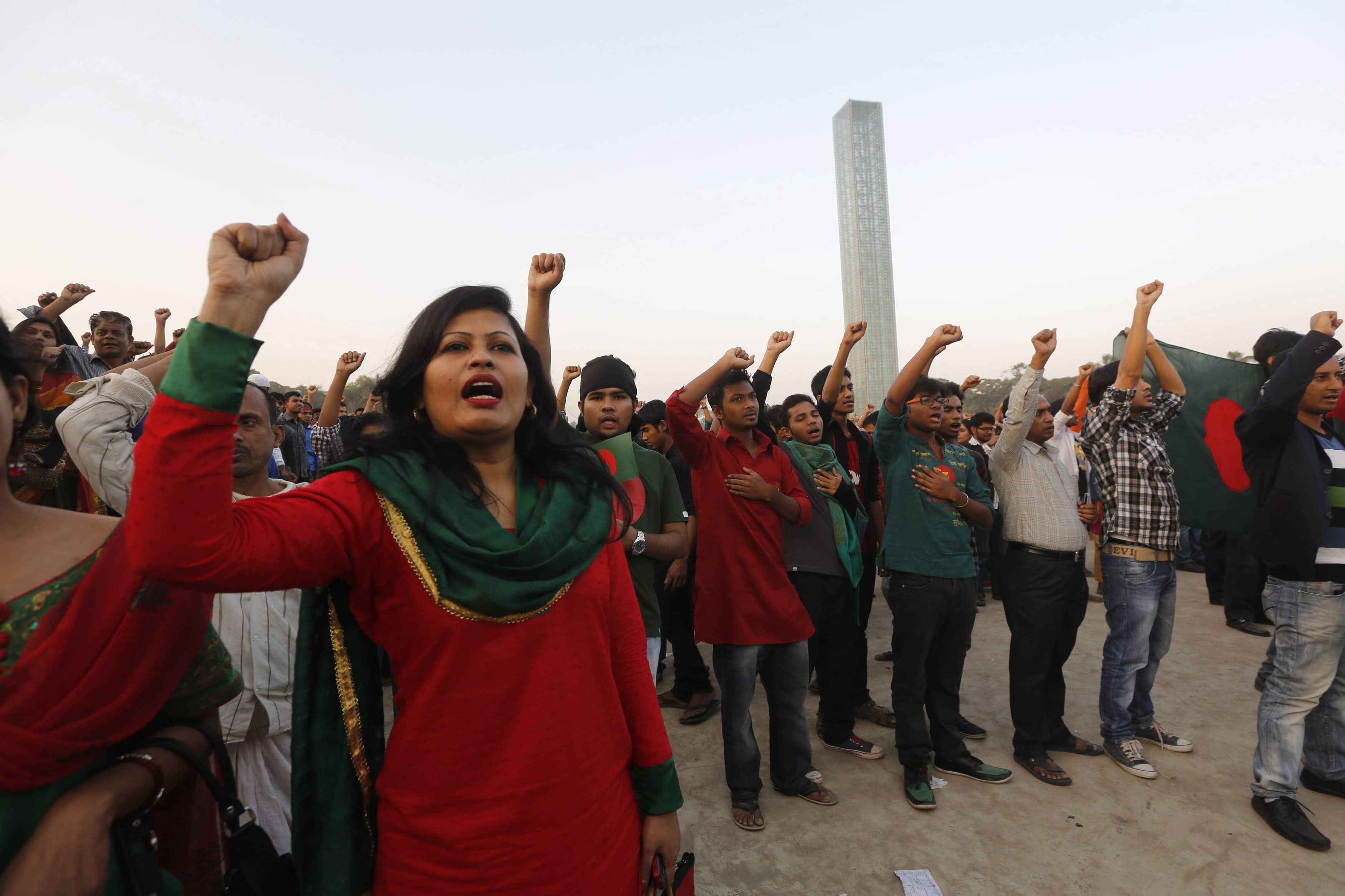 People call for the trial of all war criminals during a rally celebrating National Victory Day in Dhaka, 16 December 2013, REUTERS/Andrew Biraj