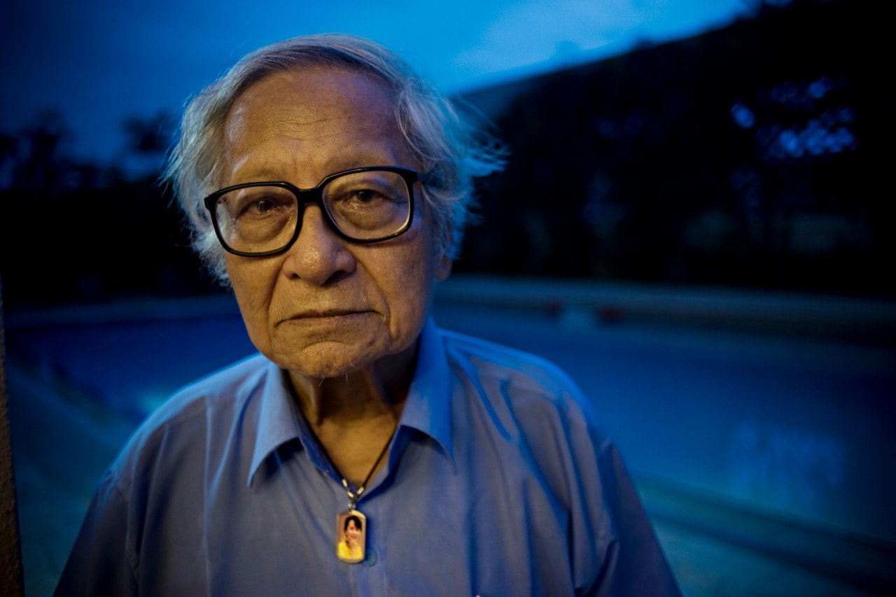 The late U Win Tin, a poet, journalist and political activist, is pictured in Rangoon, Burma, 27 August 2010, Jonas Gratzer/LightRocket via Getty Images