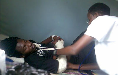 Reporter Patrick Paggio Niyonkuru is recovering from a bullet wound to the arm., Courtesy Patrick Paggio Niyonkuru