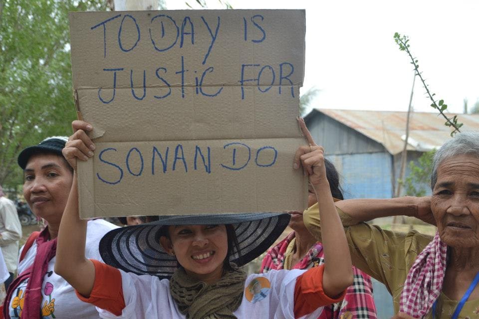 Cambodians celebrate the release of independent radio station owner Mam Sonando in Phnom Penh, March 2013, Cambodian Center for Human Rights (CCHR)