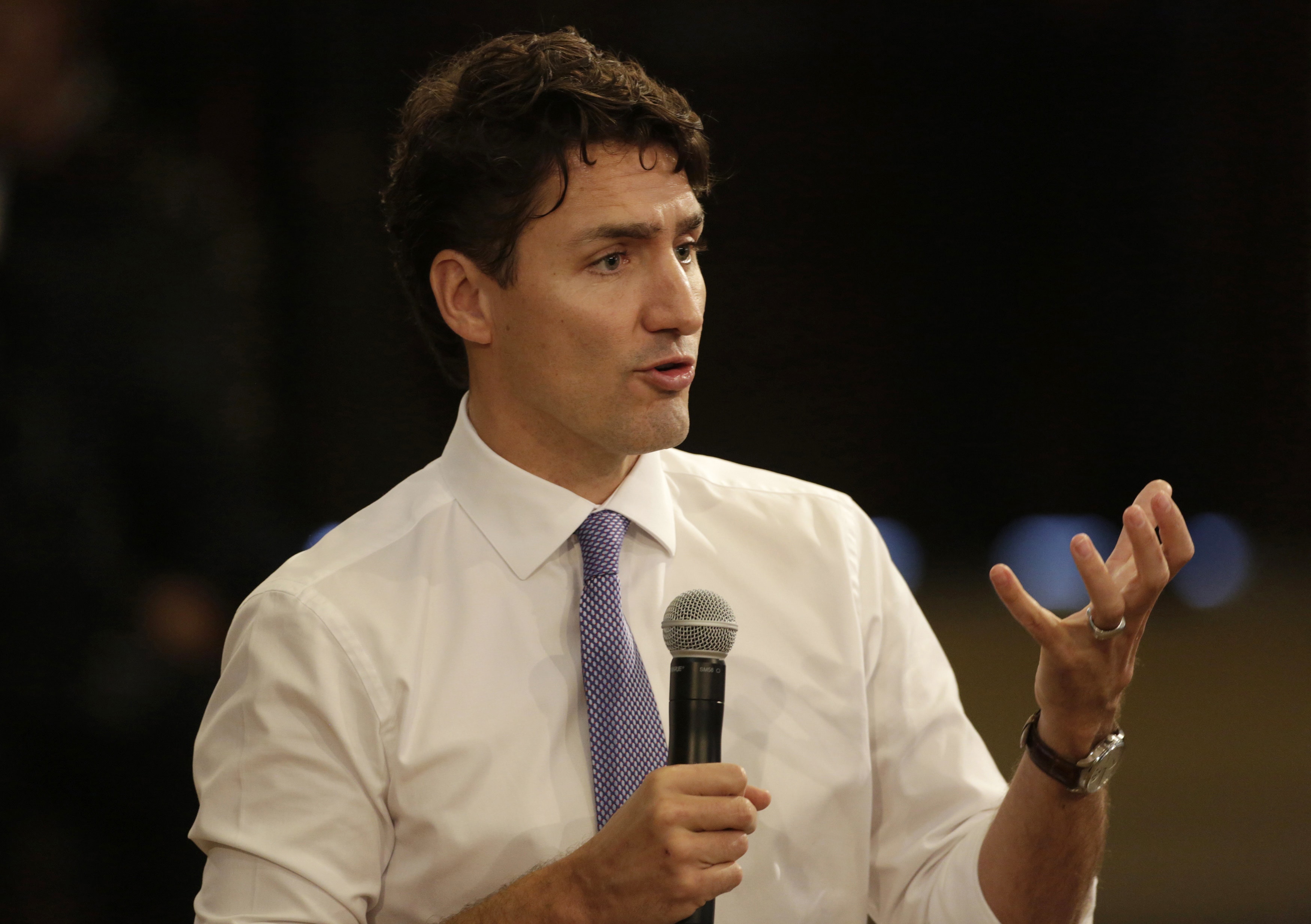 Prime Minister Justin Trudeau at Havana University in Havana, Cuba, Enrique De La Osa, Pool photo via AP