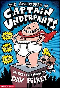 Cover of The first "Captain Underpants" book, Wikipedia