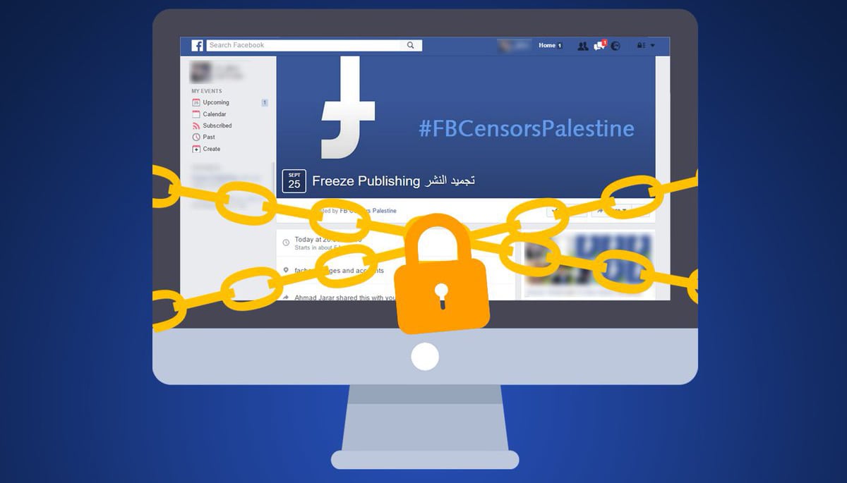 Image courtesy FB Censors Palestine, a Facebook Page that protests the Israel-Facebook agreement.,  https://www.facebook.com/FaceBCensorsPalestine