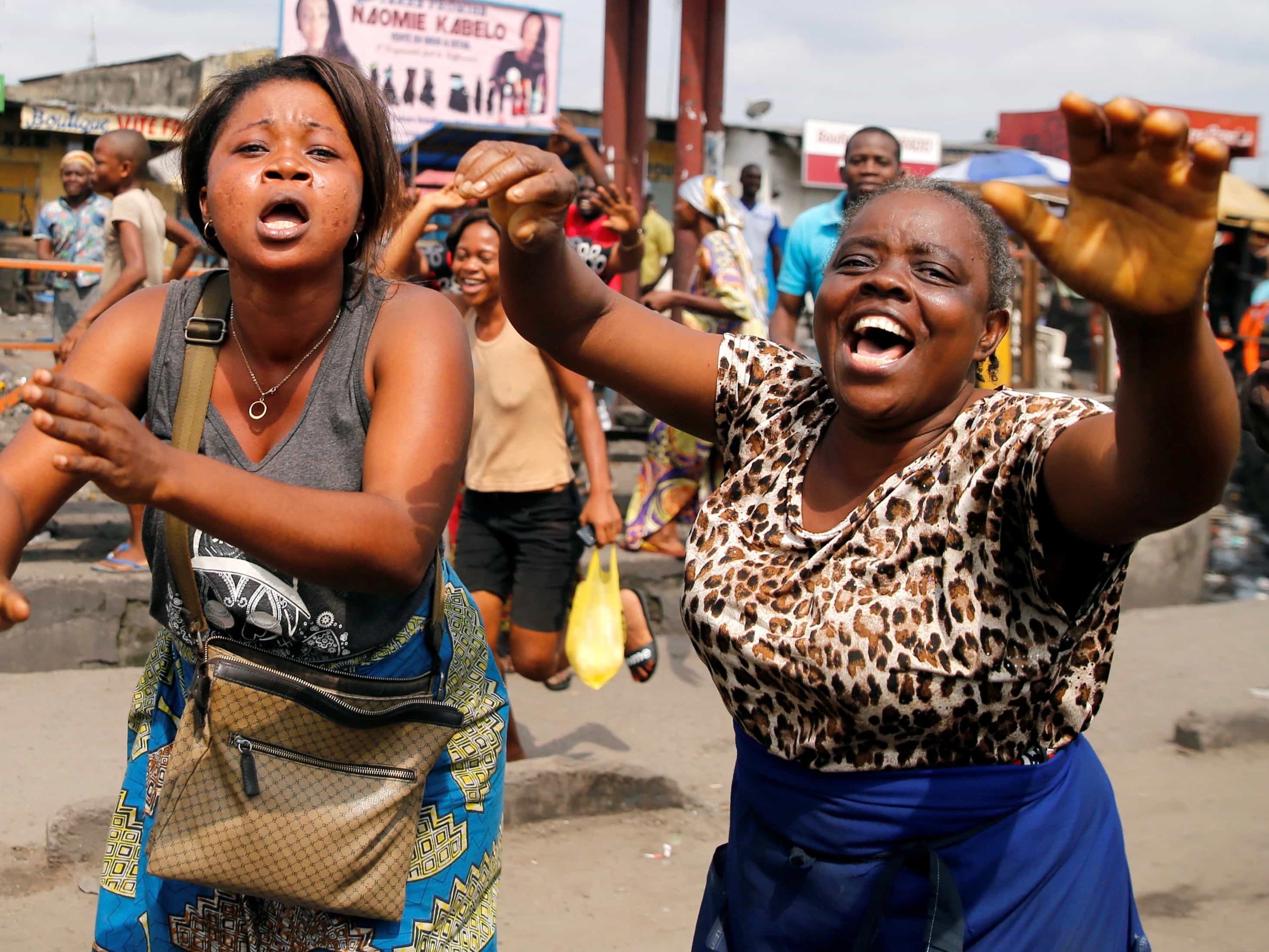 Residents chant slogans against Congolese President Joseph Kabila during demonstrations in the streets of the Democratic Republic of Congo's capital Kinshasa, 20 December 2016, REUTERS/Thomas Mukoya