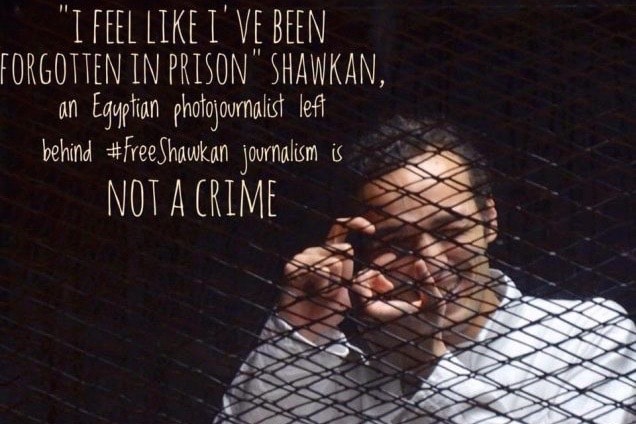 Photo shared by the Freedom for Shawkan campaign on Facebook