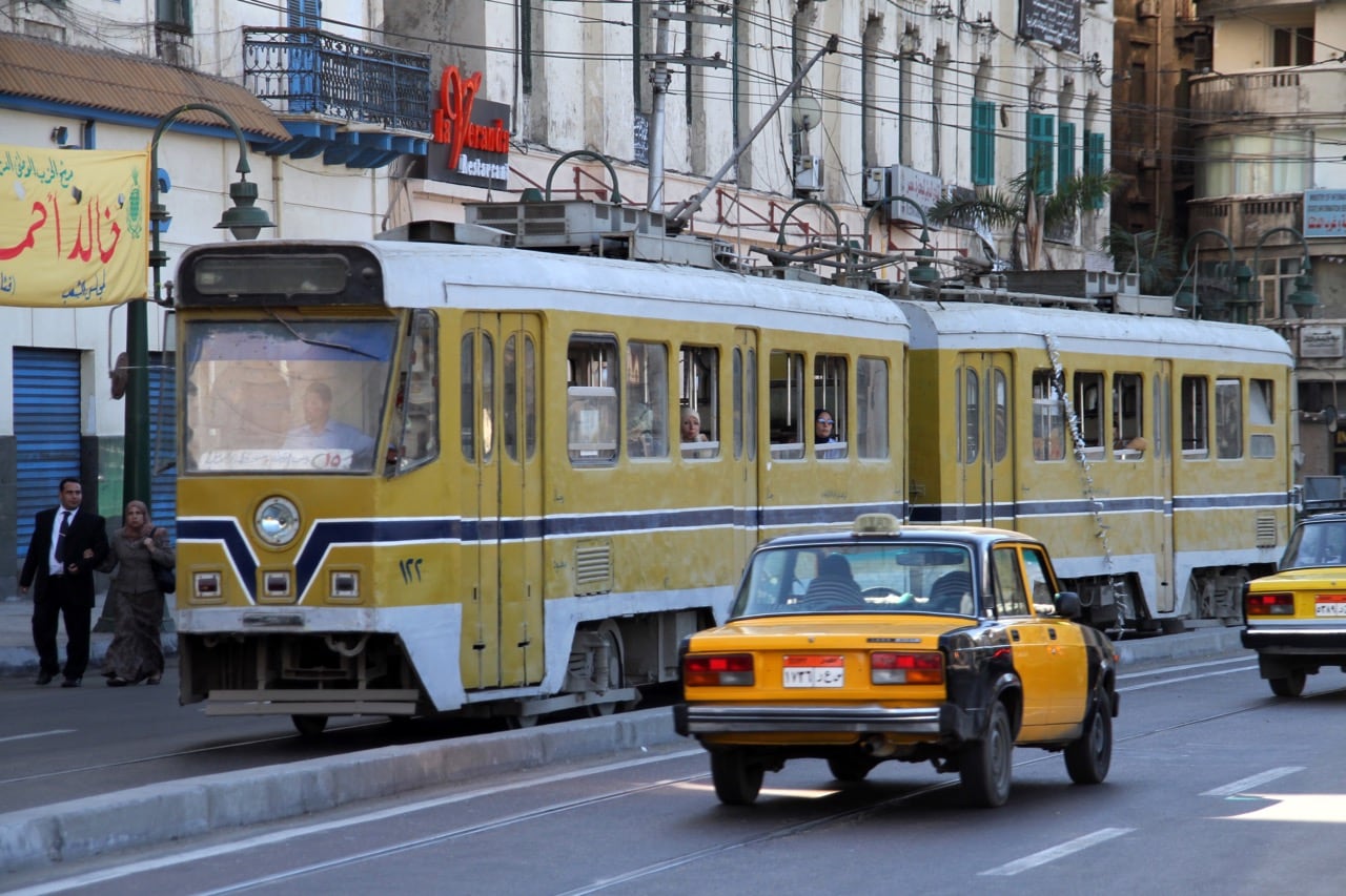 A tram is seen in Alexandria, Egypt, 17 November 2017; journalist Mai Al Sabagh and photographer Ahmed Mostafa were arrested for an investigative report on tram inspectors, Dominic Dudley/Pacific Press/LightRocket via Getty Images