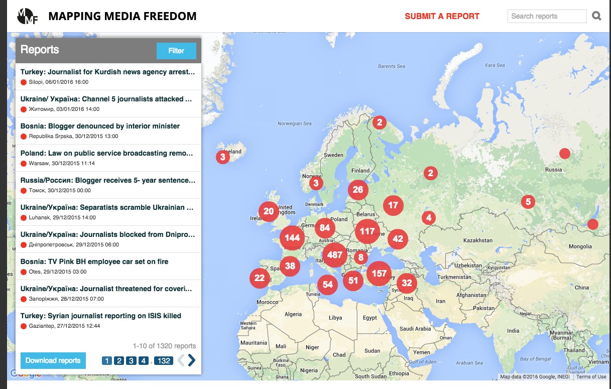 Mapping Media Freedom/Index on Censorship