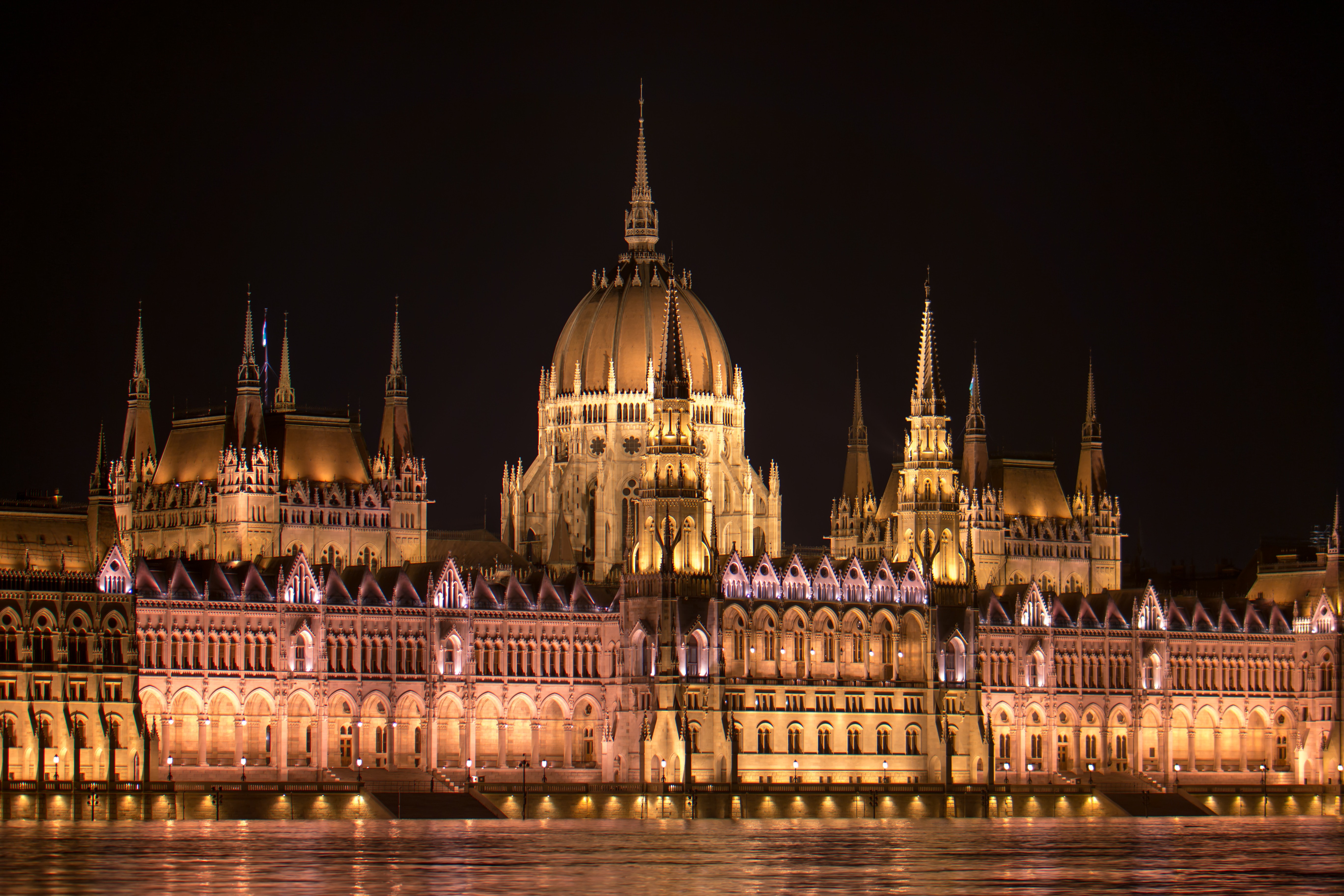 A view of the illuminated Hungarian Parliament at night in Budapest, Hungary, 17 June 2013., Alexander Kmeth/picture-alliance/dpa/AP Images