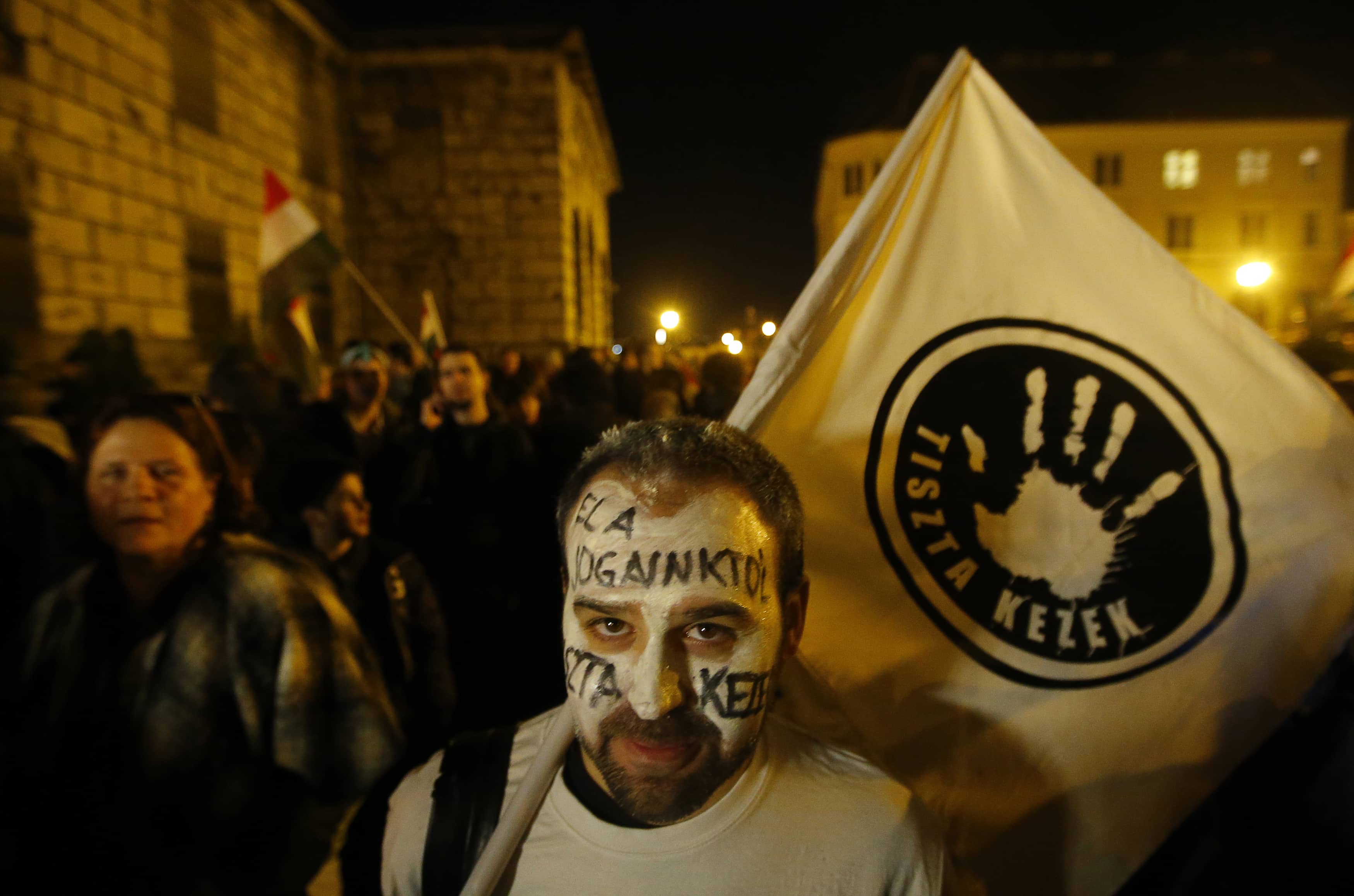 Hungarians attended a rally after parliament voted for constitutional amendments., REUTERS/Laszlo Balogh