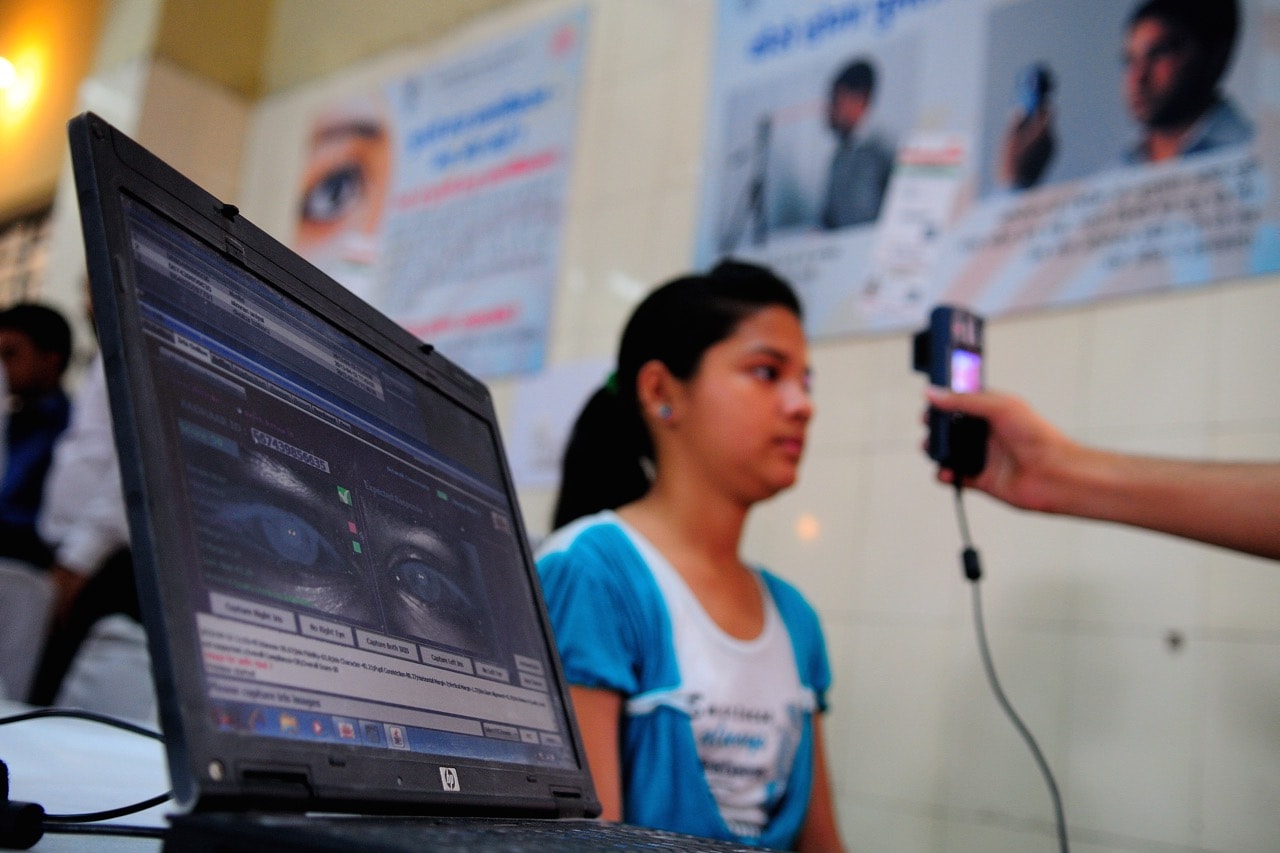 A special camp for the purpose of registering one's biometric details for an Aadhar Card, in New Delhi, 12 April 2013, Priyanka Parashar/Mint via Getty Images