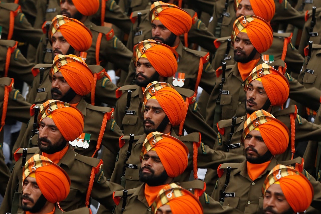 Indian soldiers march during the Republic Day parade in New Delhi, India 26 January 2017, REUTERS/Adnan Abidi