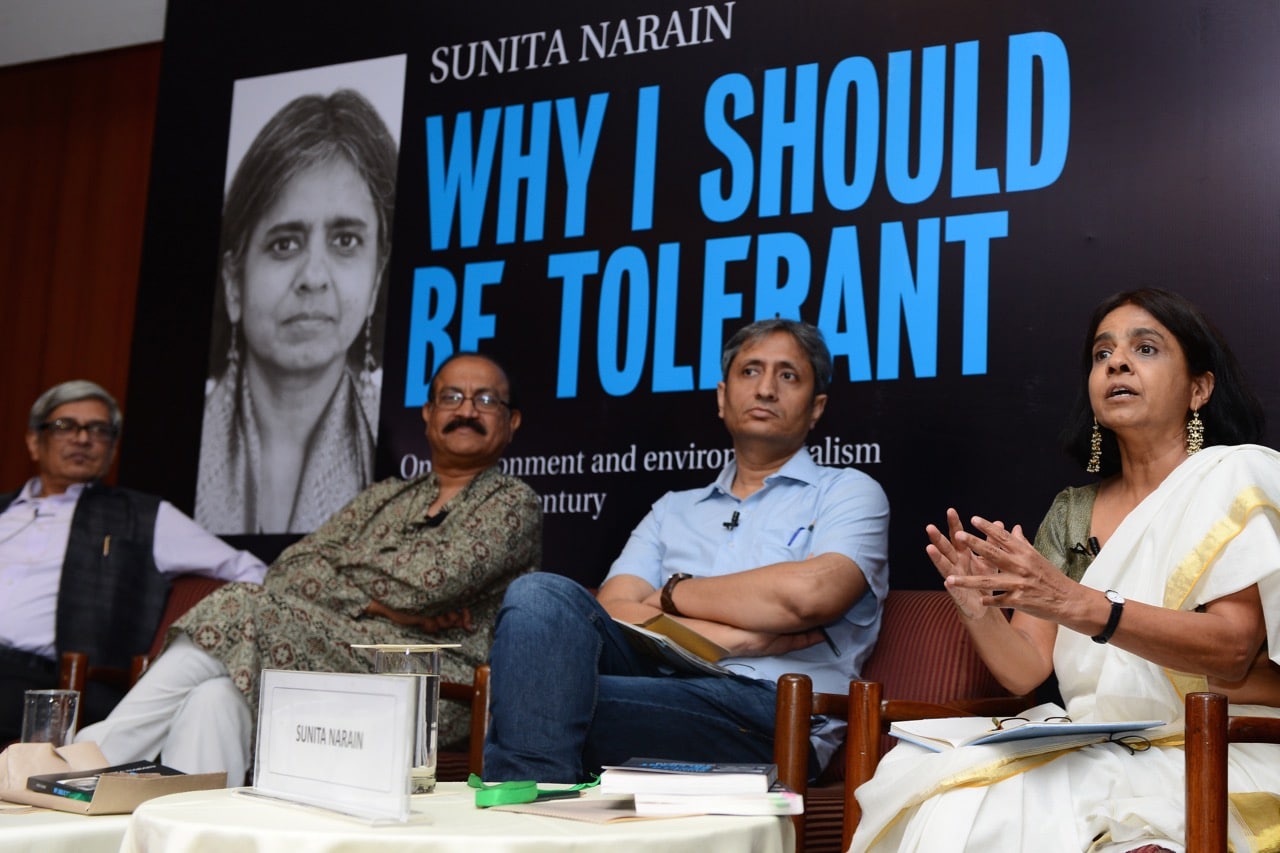 Journalist Ravish Kumar (2nd from the right) appears with other panelists during a book launch in New Delhi, India, 4 June 2016; Kumar and others have said they face crippling levels of online hate and harassment, Parveen Negi/India Today Group/Getty Images