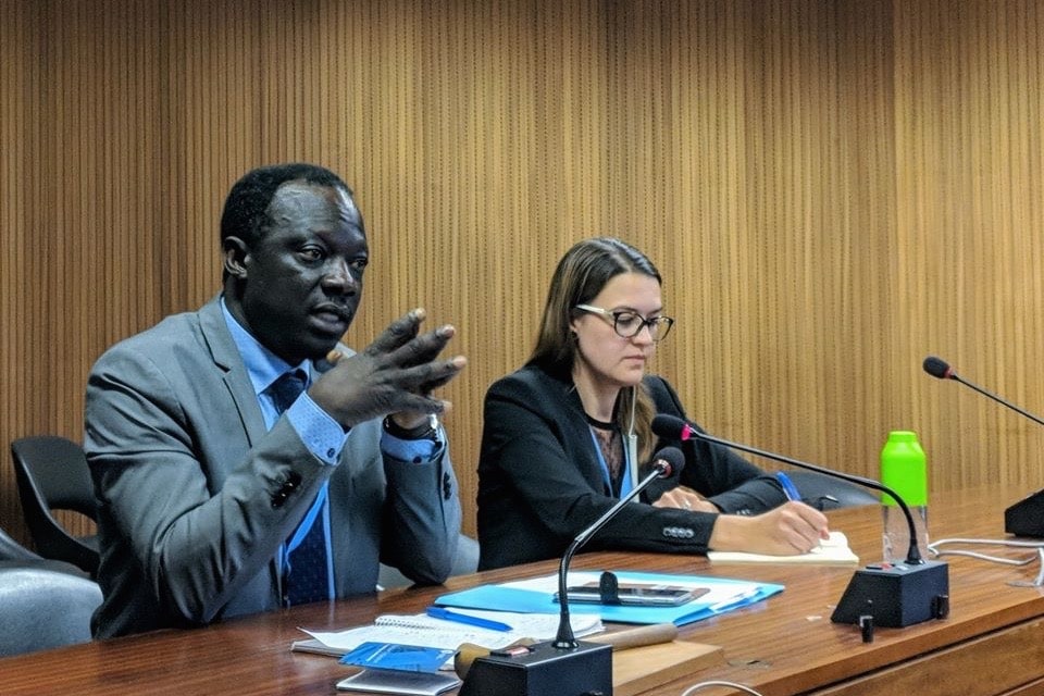 Clément Voule at CIVICUS side event during the 38th Session of the Human Rights Council, June 2018, CIVICUS