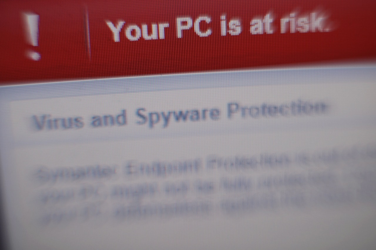 A virus and spyware warning message on a laptop screen at a home in London, UK, 13 May 2017, Yui Mok/PA Images via Getty Images