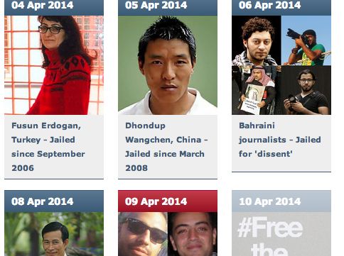 WAN-IFRA is posting daily profiles of imprisoned journalists and calling for action, http://www.wan-ifra.org/microsites/30-days-for-freedom